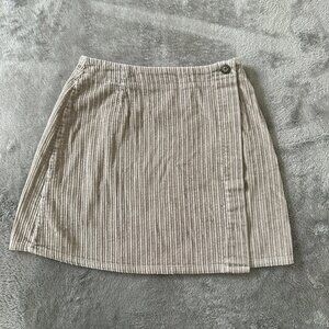 Vintage Express Corduroy Wrap Mini Skirt Women's 3/4 90s Y2K Gray